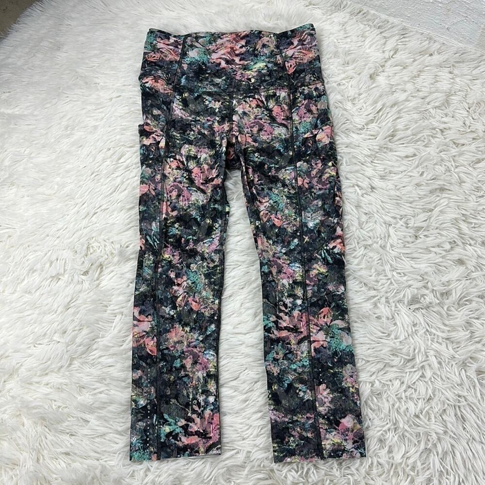 Lululemon Fast & Free Crop II *Nulux 19" Dappled Daze Multi